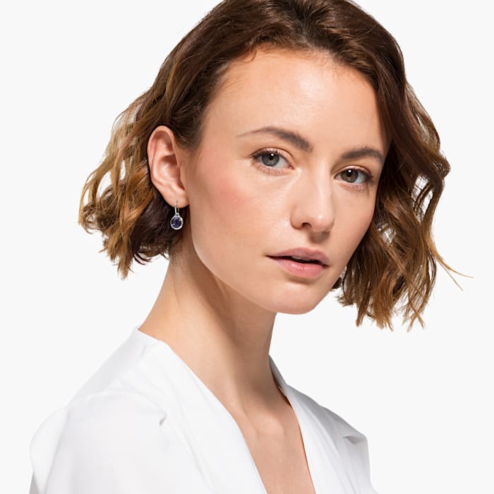 Swarovski Mini Hoop Pierced Earrings - White - Earrings